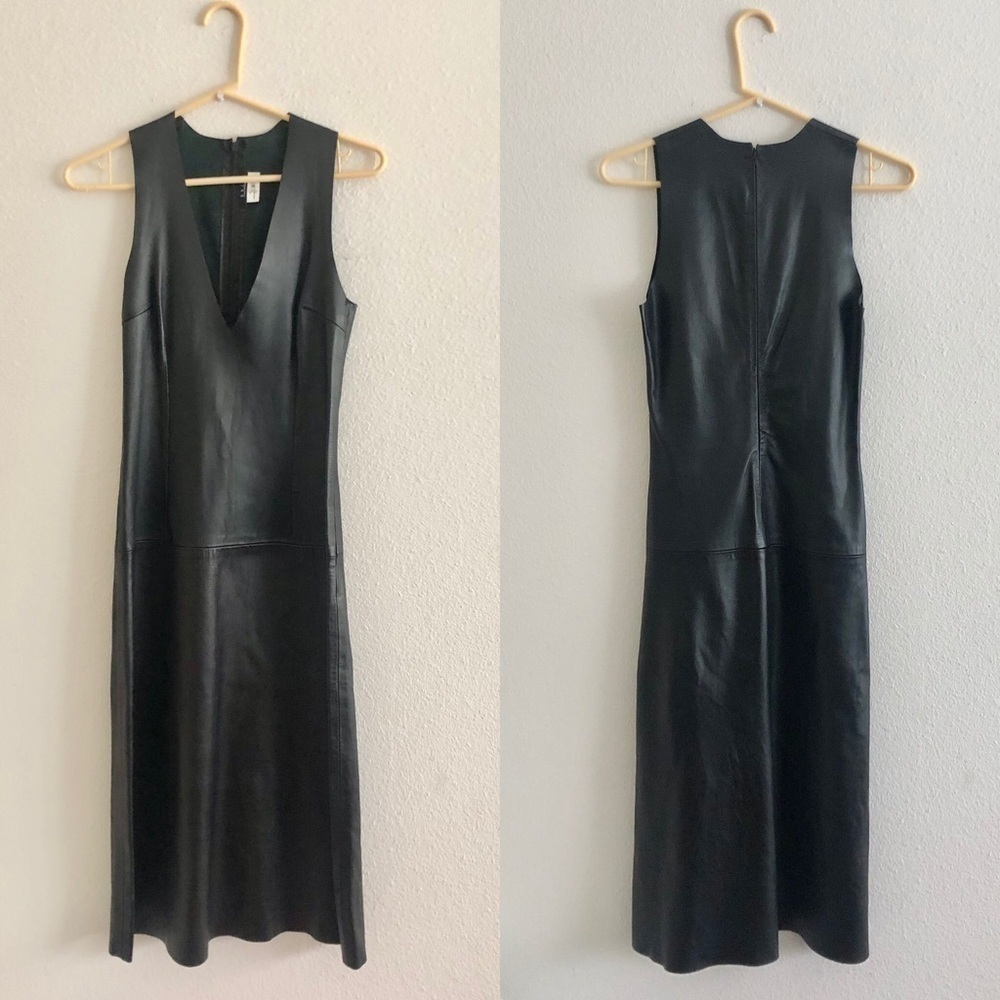 SOLO Jenisa Washington leather midi dress